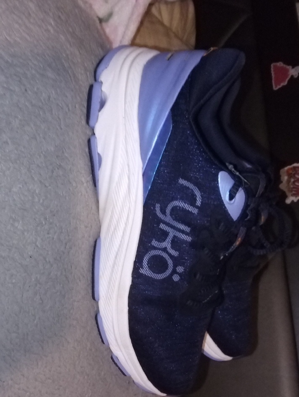 Ryka Navy & Lavender Knit Fitness Sneakers